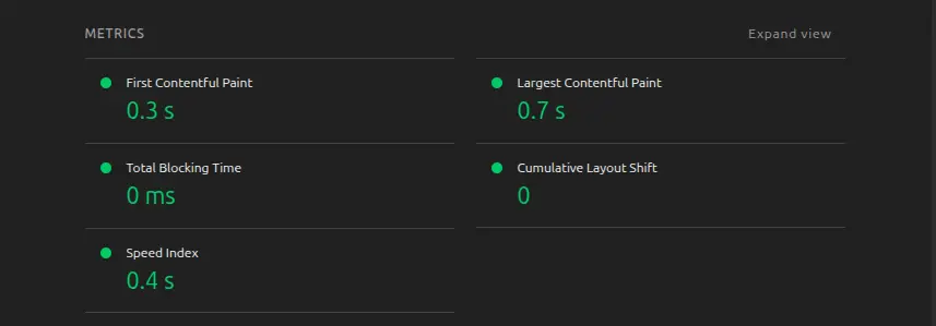 WEB-15 Home metrics
